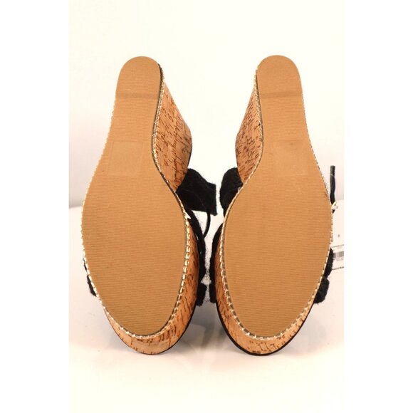 Time & Tru Black Strappy Cork Wedge Sandals Size 8 - Picture 11 of 11